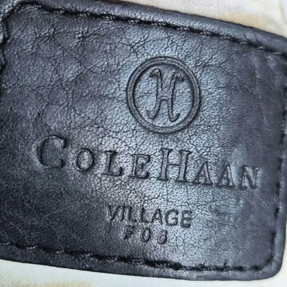 Cole Haan Village F06 Black Pebbled Leather Shoulder Bag Drawstring Hobo Slouchy